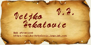 Veljko Hrkalović vizit kartica